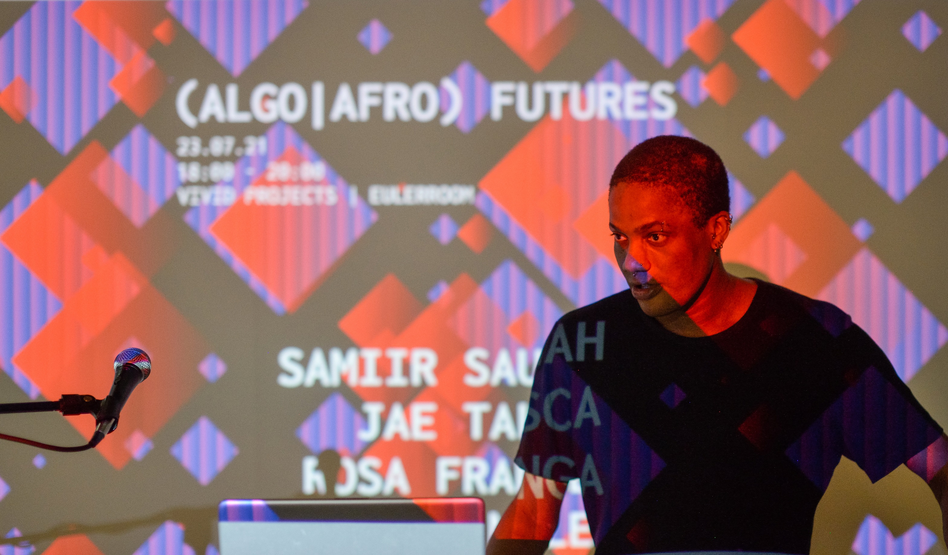 Antonio Roberts - (Algo | Afro) Futures event at Vivid Projects July 2021. Image by Marcin Sz.